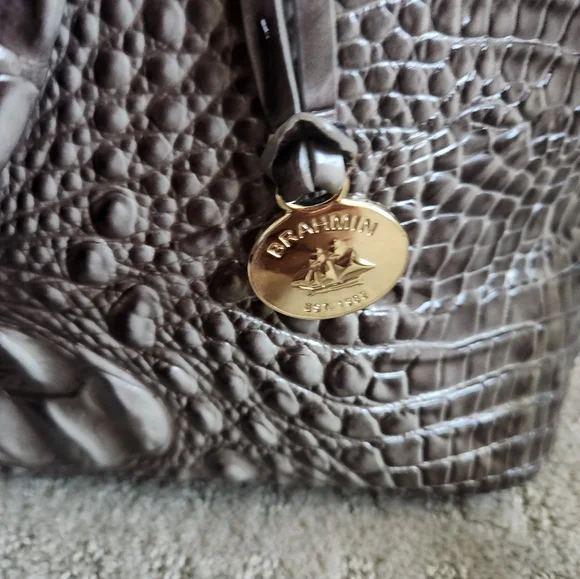 Brahmin Duxbury Green/Gray Satchel Bag - Picture 3 of 10